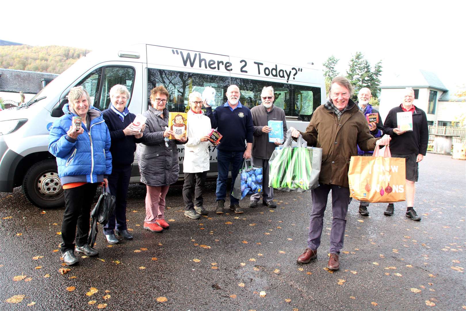 HUB CLUB: The Foodbank Hub volunteers braved the weather for a photo op in Aviemore this week as they prepared to help locals in need.