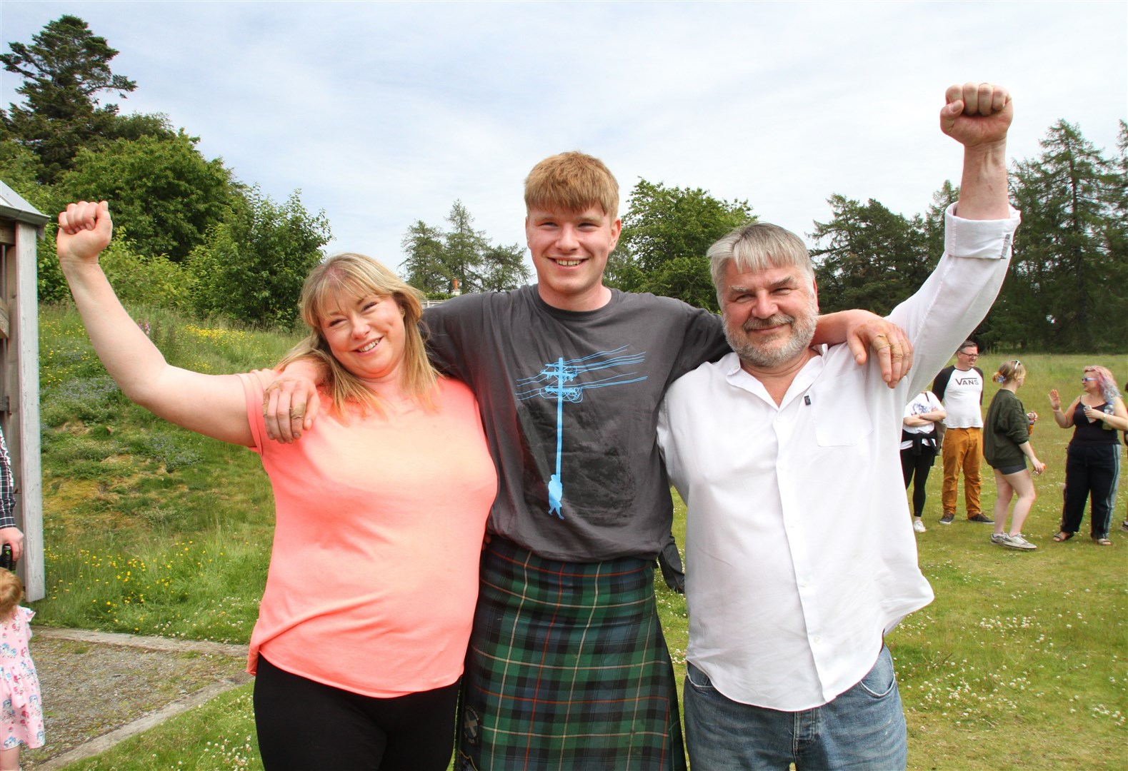 THAT'S OUR BOY: Amy and Andy Murphie celebrate with Andrew in the summer