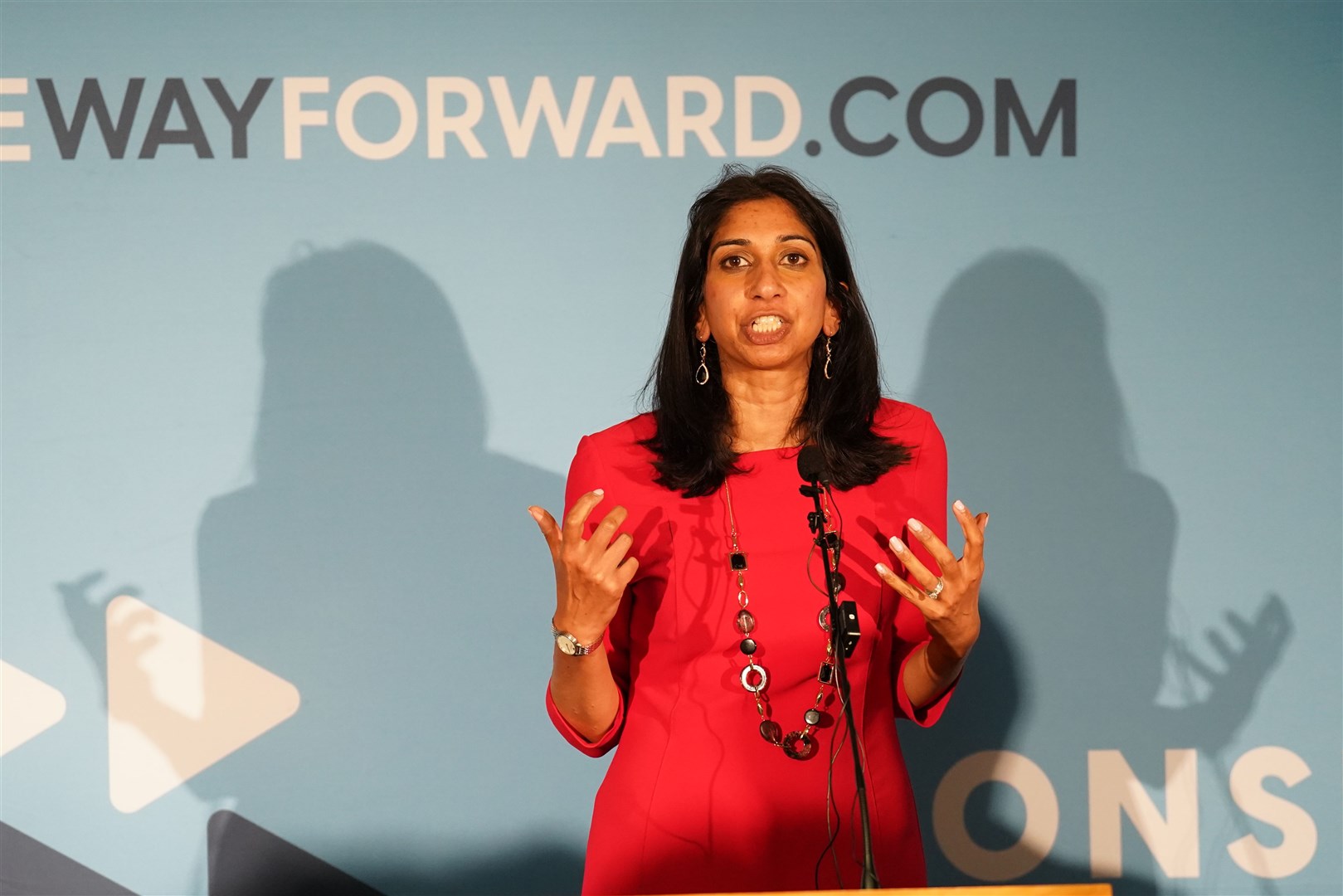 Attorney General Suella Braverman at the Conservative Way Forward relaunch (Stefan Rousseau/PA)