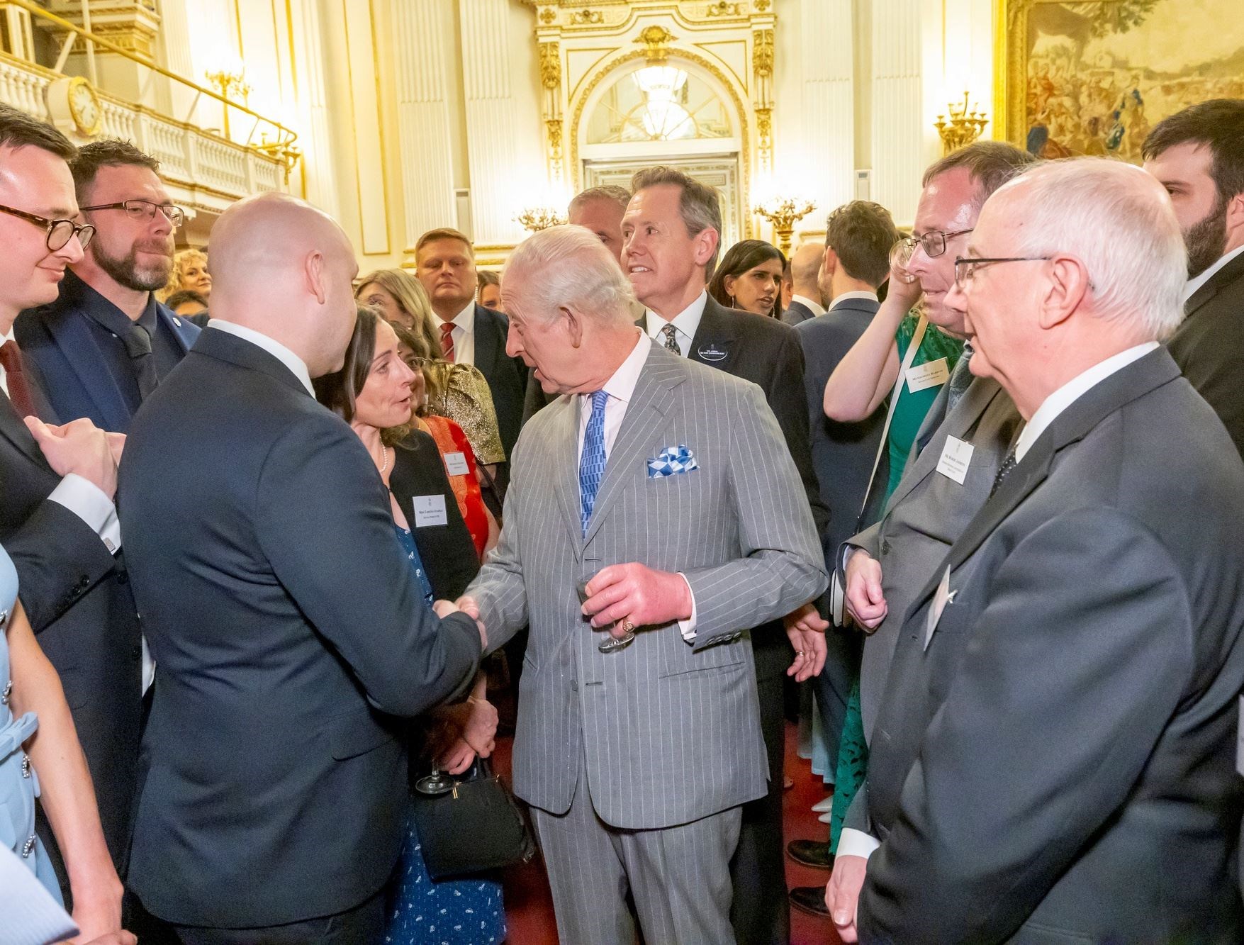 Moments before I (second from left) spoke to King Charles. Picture: Ian Jones Photography