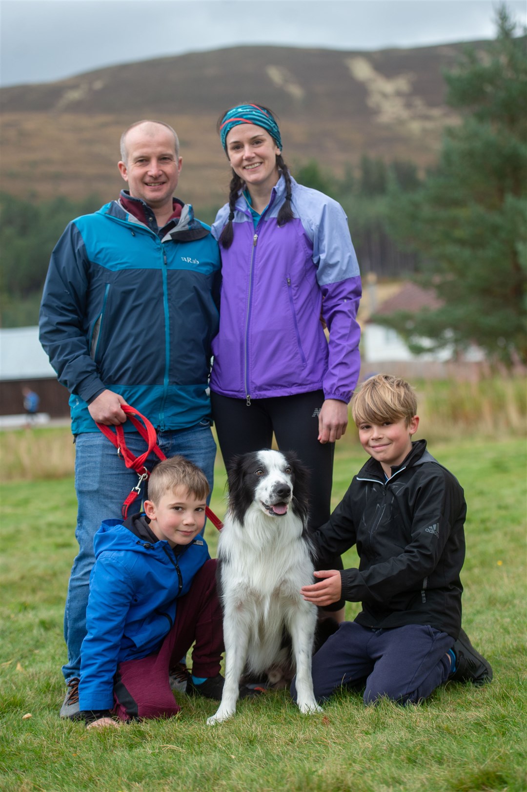 The Hayes family and Loki the dog. Picture: Callum Mackay..