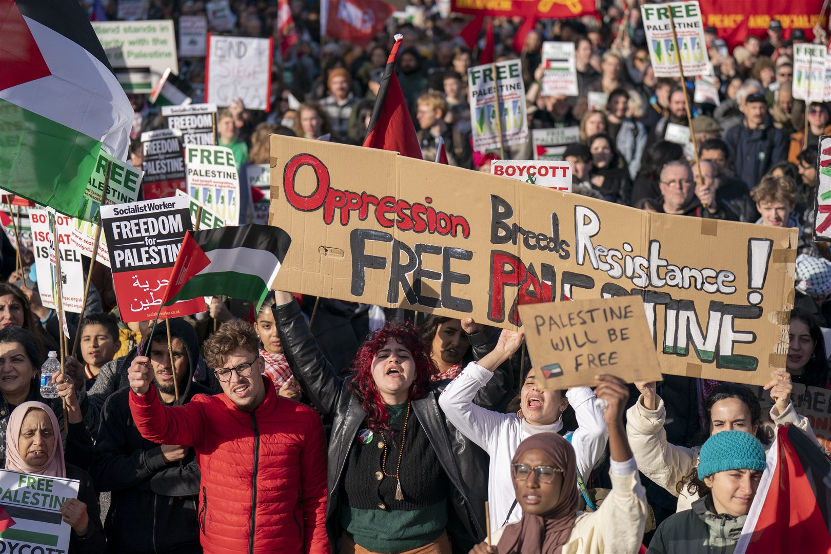 Protesters during a Scottish Palestine Solidarity Campaign demonstration in Edinburgh (Jane Barlow/PA)