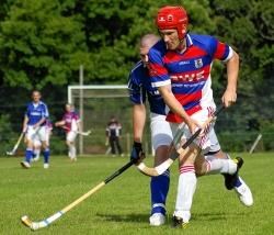 Ronald Ross in full flight during Kingussie's Camanachd Cup semi-final against Kilmallie on Saturday.