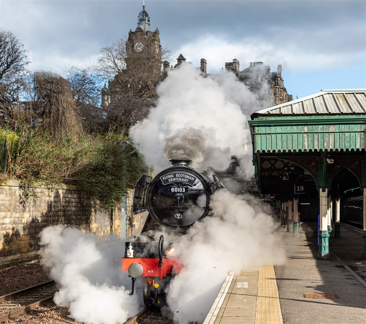 Flying Scotsman at Waverley Station Edinburgh for the Centenary Celebrations of the iconic steam locomotive.