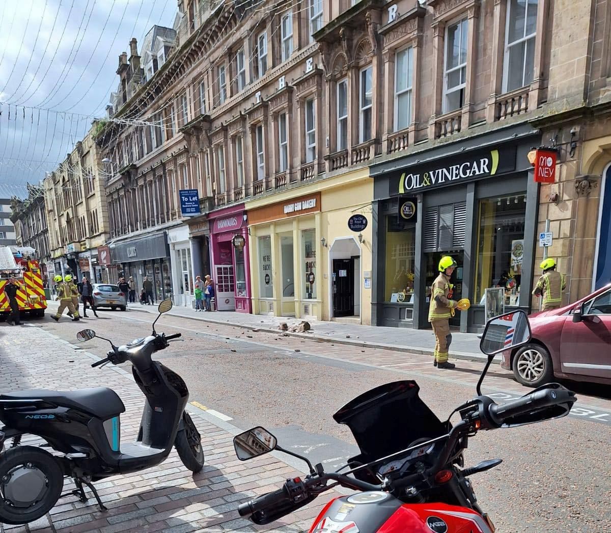 Union Street after the masonry incident. Picture: Duncan Macpherson
