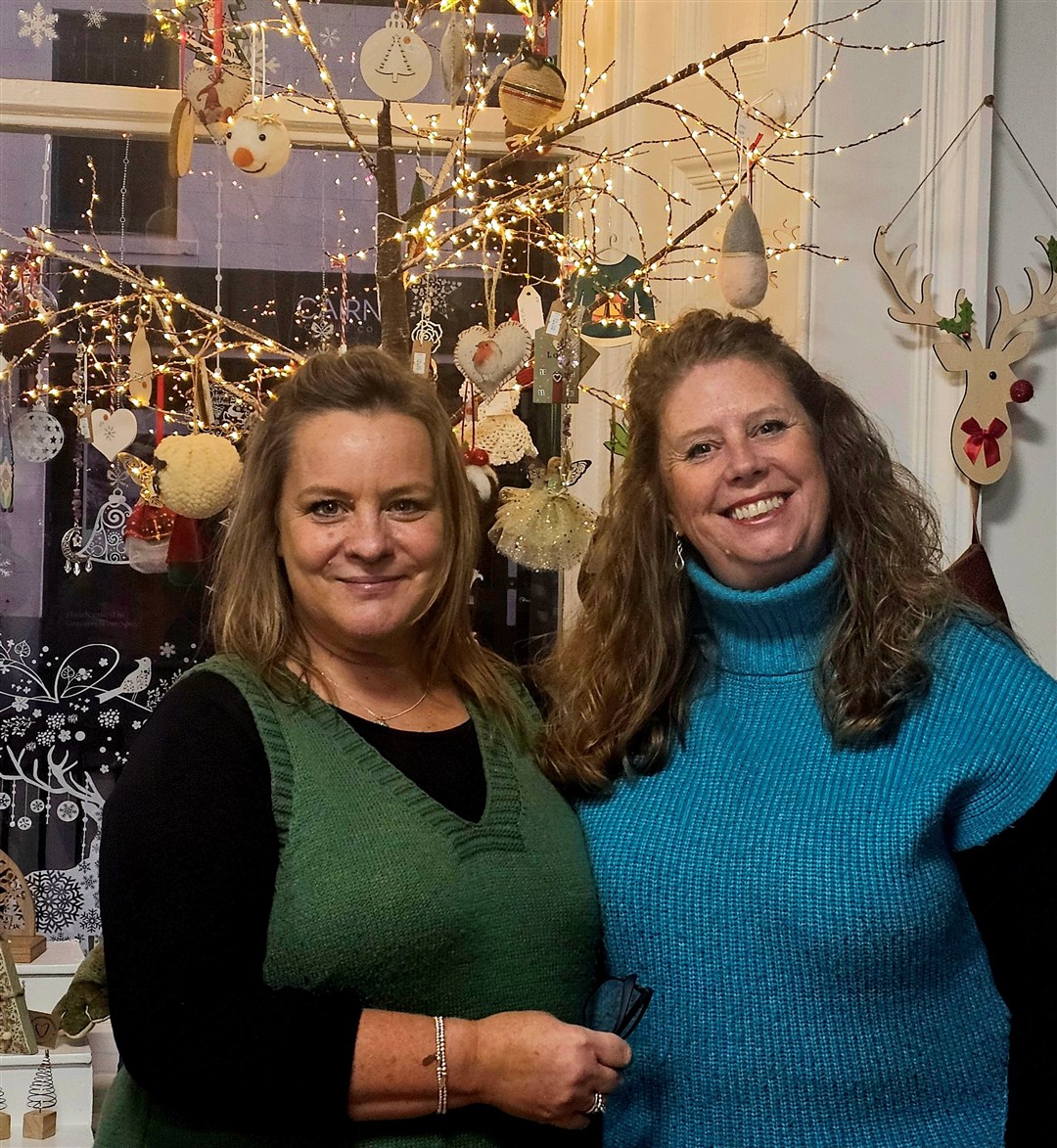 ADDING SOME CHEER: Helping to make the magic happen in the Strathspey capital will be Gill Welsh and Mandy MacDonald at Highland Artisans.