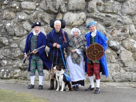 Gregor and Meg get a Jacobite send off as they start their walk at Culloden.