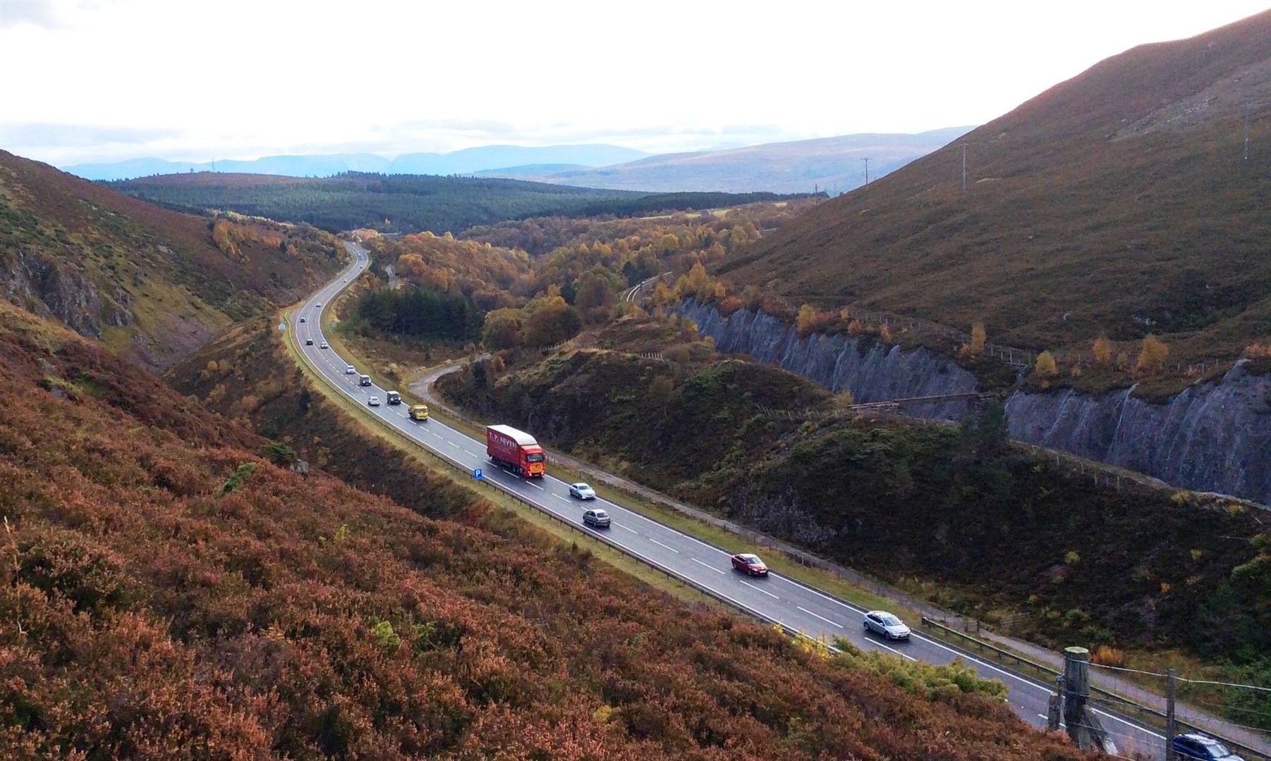 The A9 at the Slochd summit.