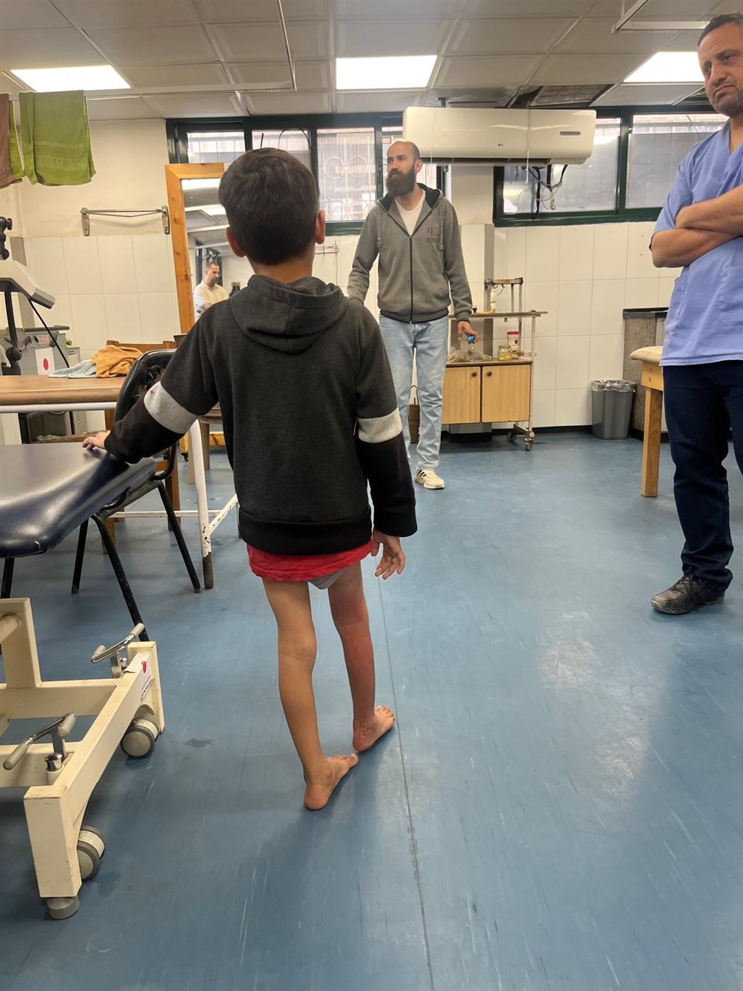A child being rehabilitated at Nasser hospital (Rachael Moses/PA)