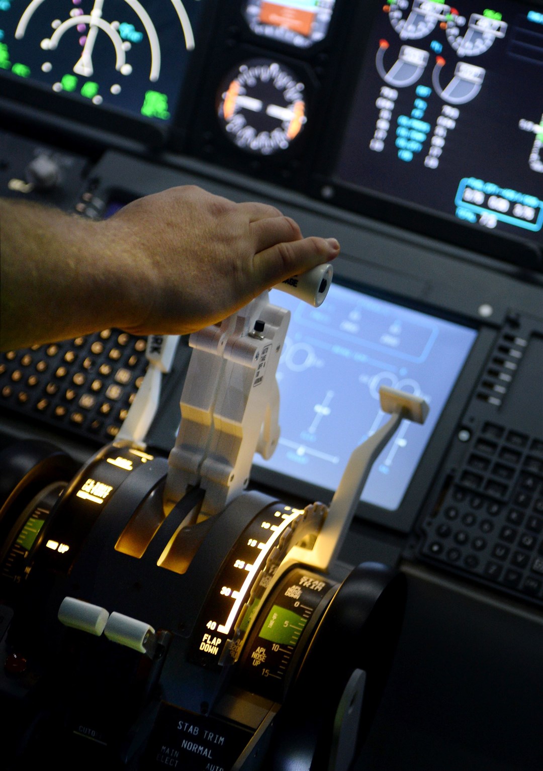 Krystian Rabiej has built a full scale 737 cockpit simulator,pictured flying into Innsbruck.. Picture: Gary Anthony..