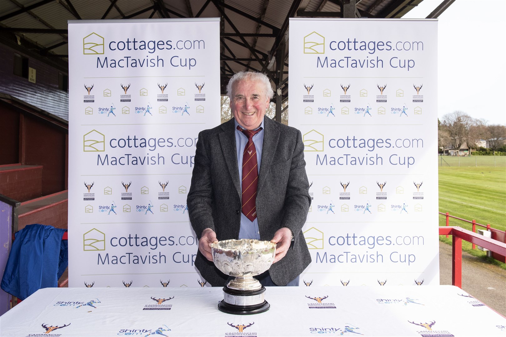 John MacKenzie helped to conduct the cottages.com MacTavish Cup first round draw, at the Bught, Inverness, this afternoon.