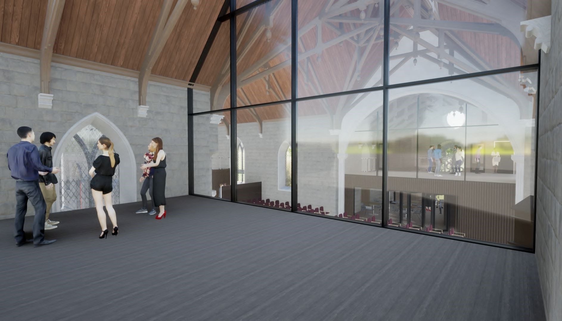 An image of one of the meeting rooms forming part of the redesigned church.