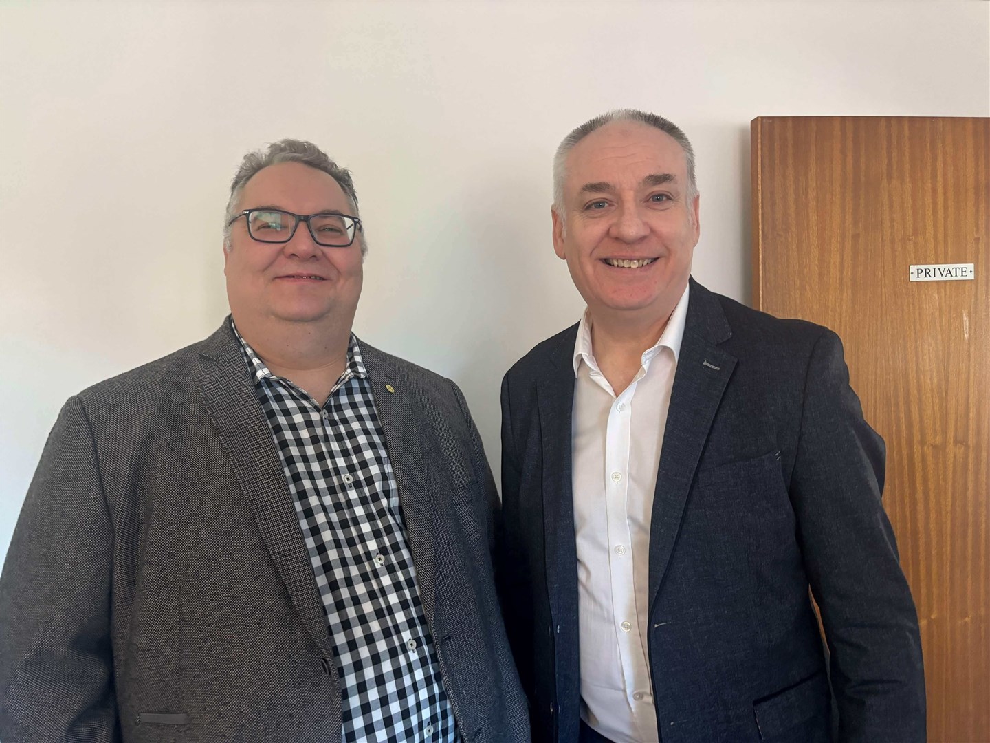 Graham Leadbitter with Moray MSP and Scottish Government Minister for Business, Richard Lochhead.