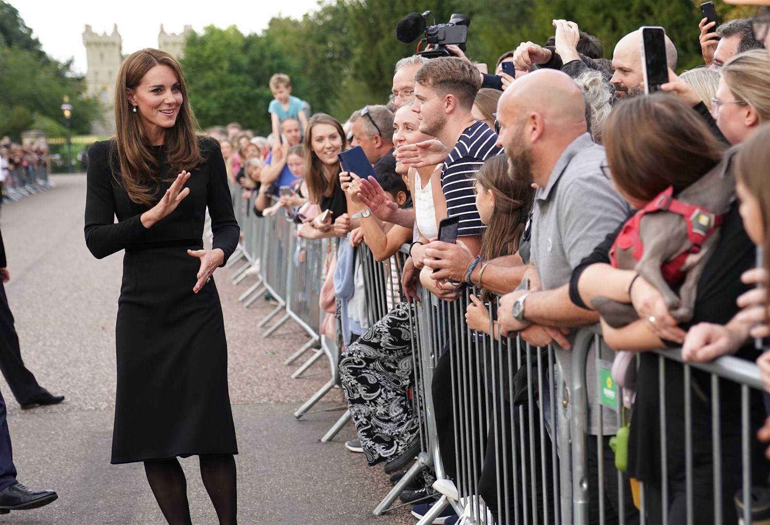 Kate spent time chatting to the crowds in Windsor’s Long Walk (Kirsty O’Connor/PA)