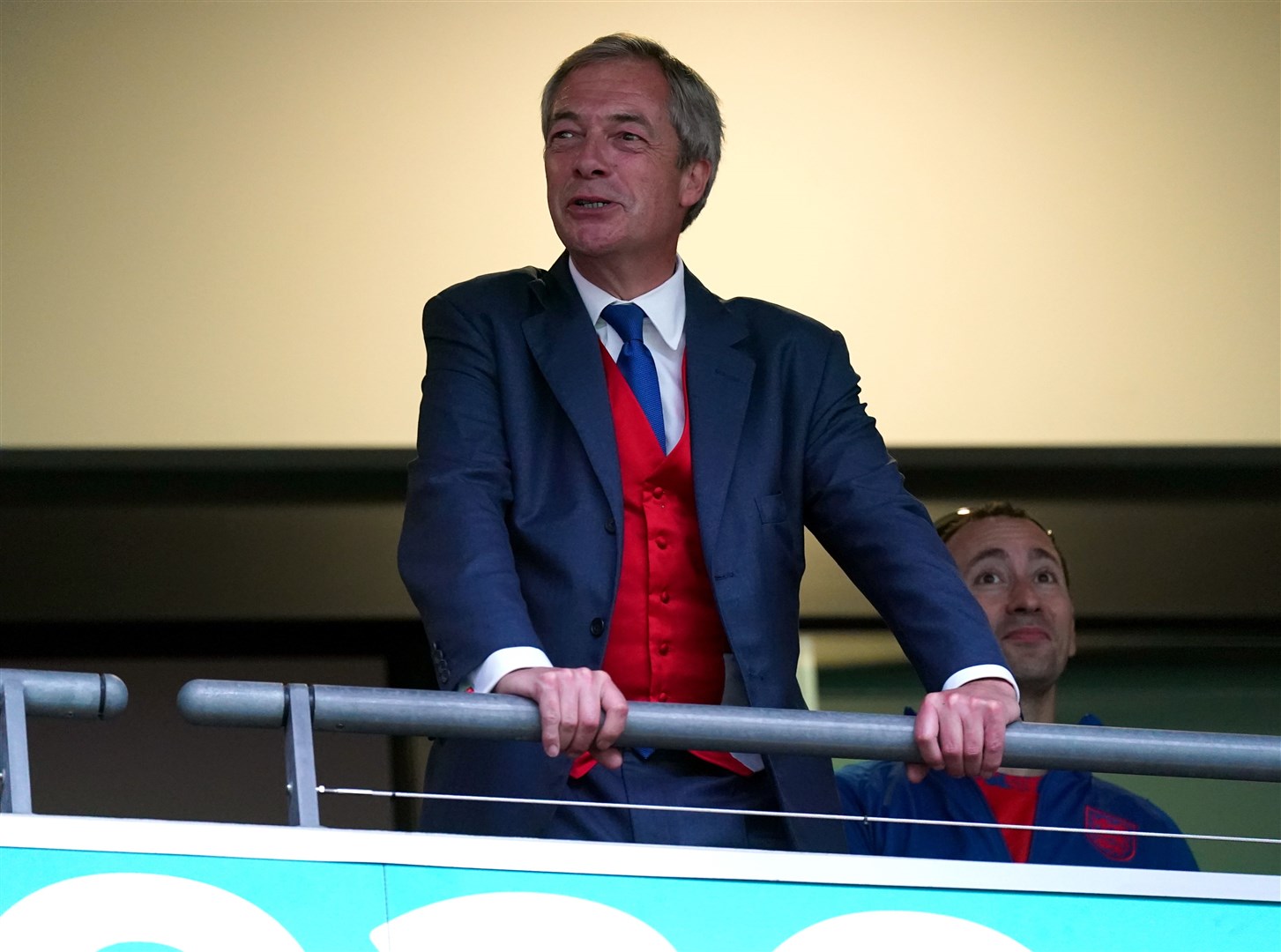 Nigel Farage in the stands ahead the Uefa Euro 2020 Final at Wembley Stadium (Mike Egerton/PA)