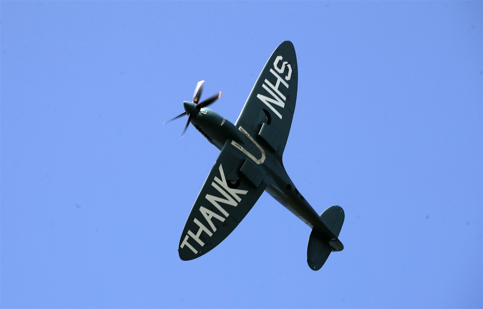 The NHS Spitfire Project helped celebrate the UK’s frontline workers (Andrew Milligan/PA)