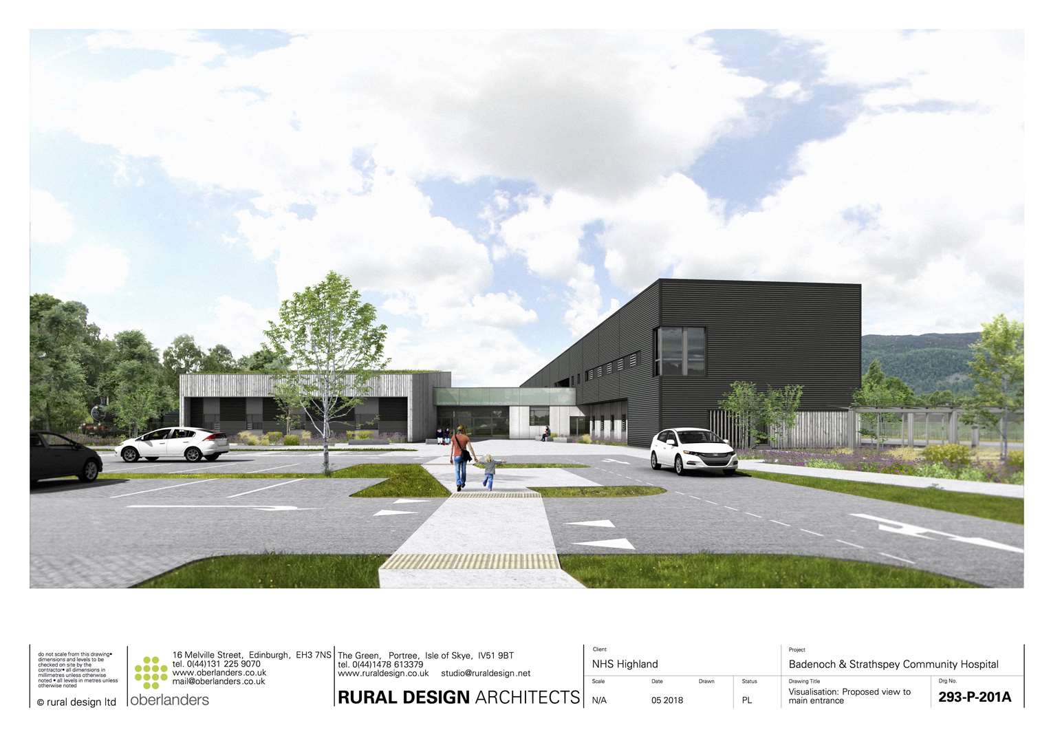 A visual impression of the new hospital to be built at Dalfaber in Aviemore.