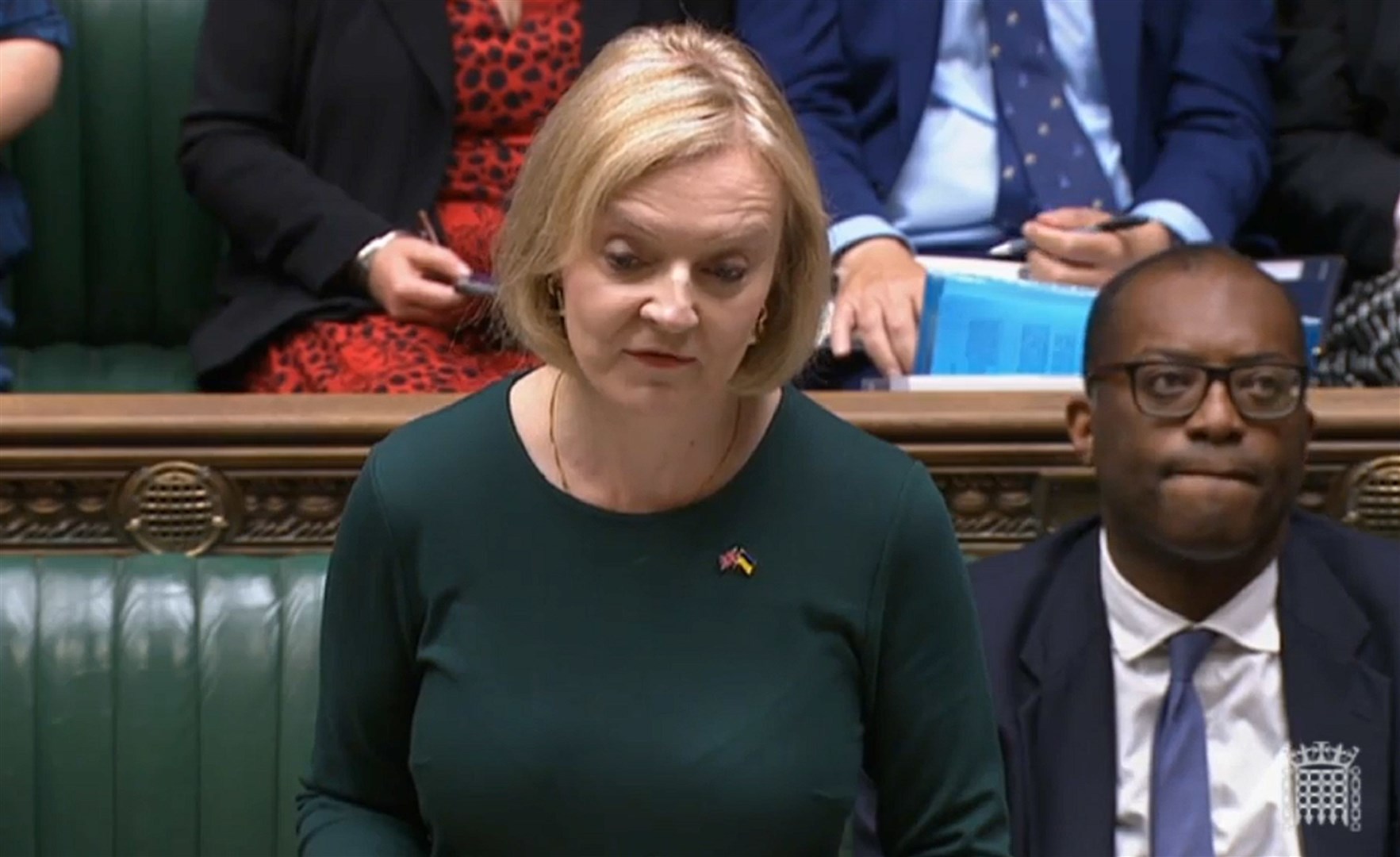 Prime Minister Liz Truss speaking in the House of Commons to set out her energy plan to shield households and businesses from soaring energy bills (House of Commons/PA)