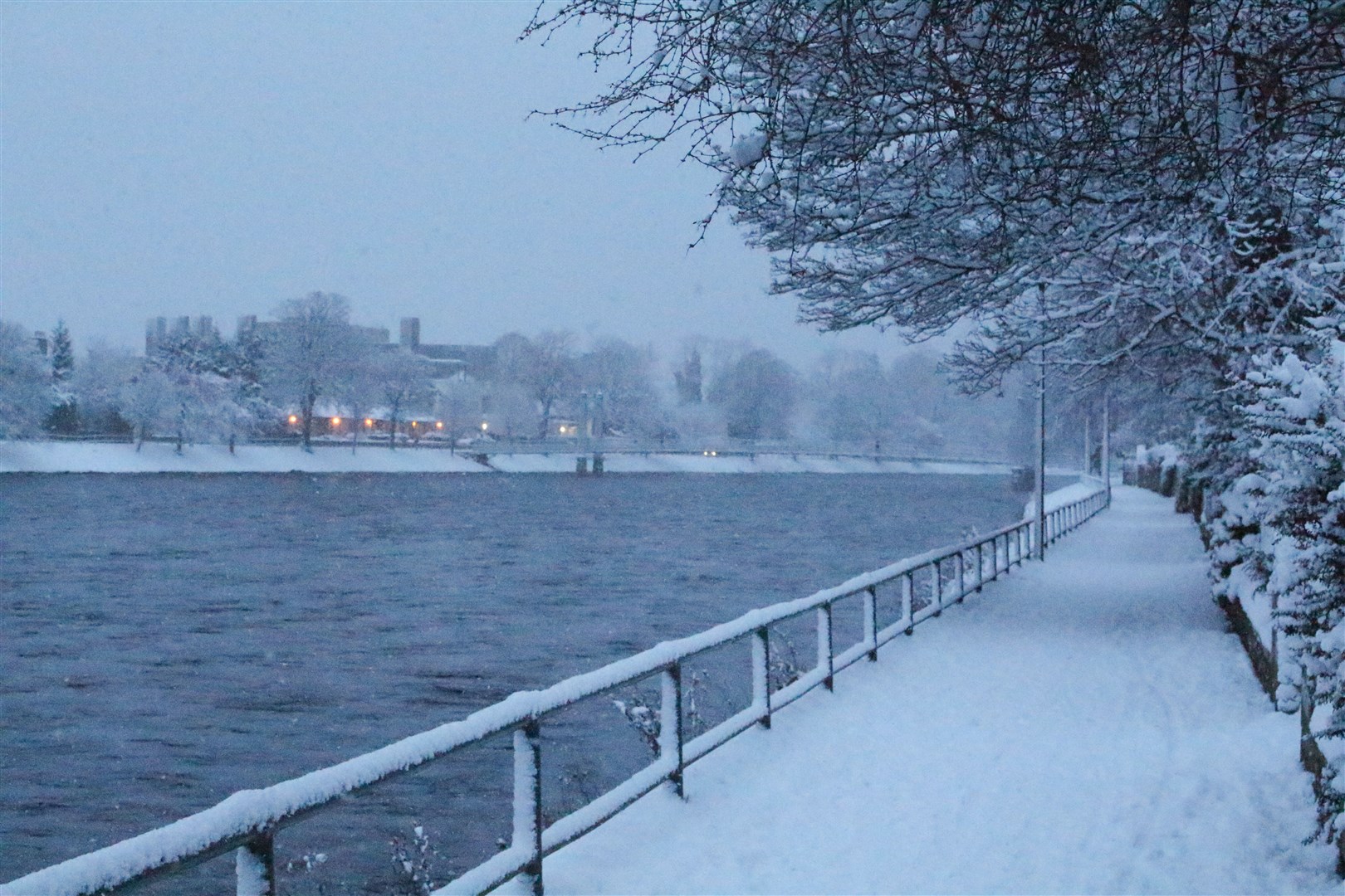 Snow in Inverness.