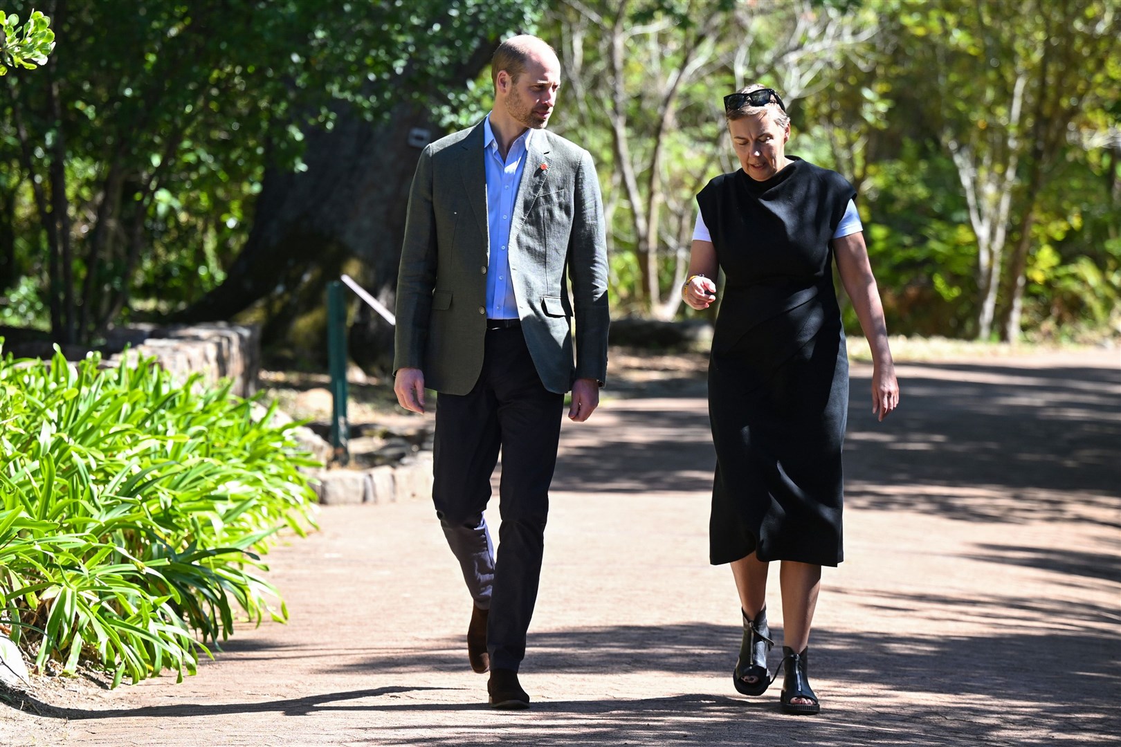 The Prince of Wales and Hannah Jones, outgoing chief executive of the Earthshot Prize, during the last awards ceremony held in Cape Town (Victoria Jones/PA)