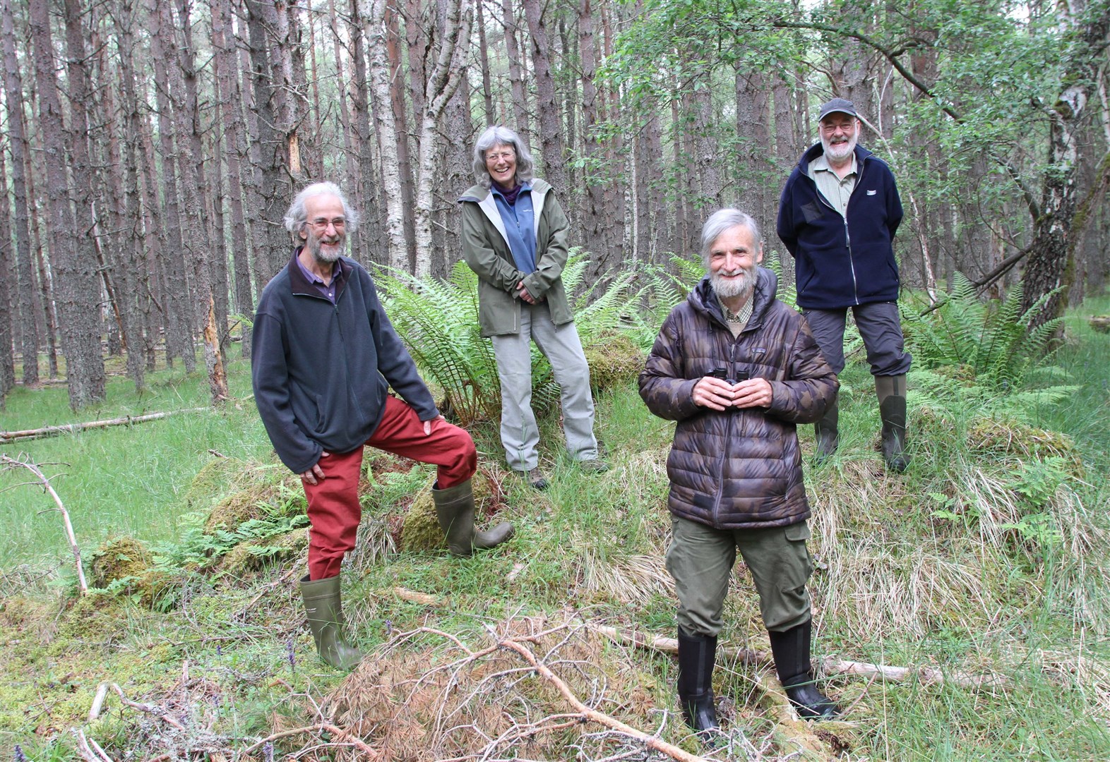 School Wood campaigners Roy Turnbull, Tessa Jones, Gus Jones and Stewart Taylor at the site which has been safeguarded.