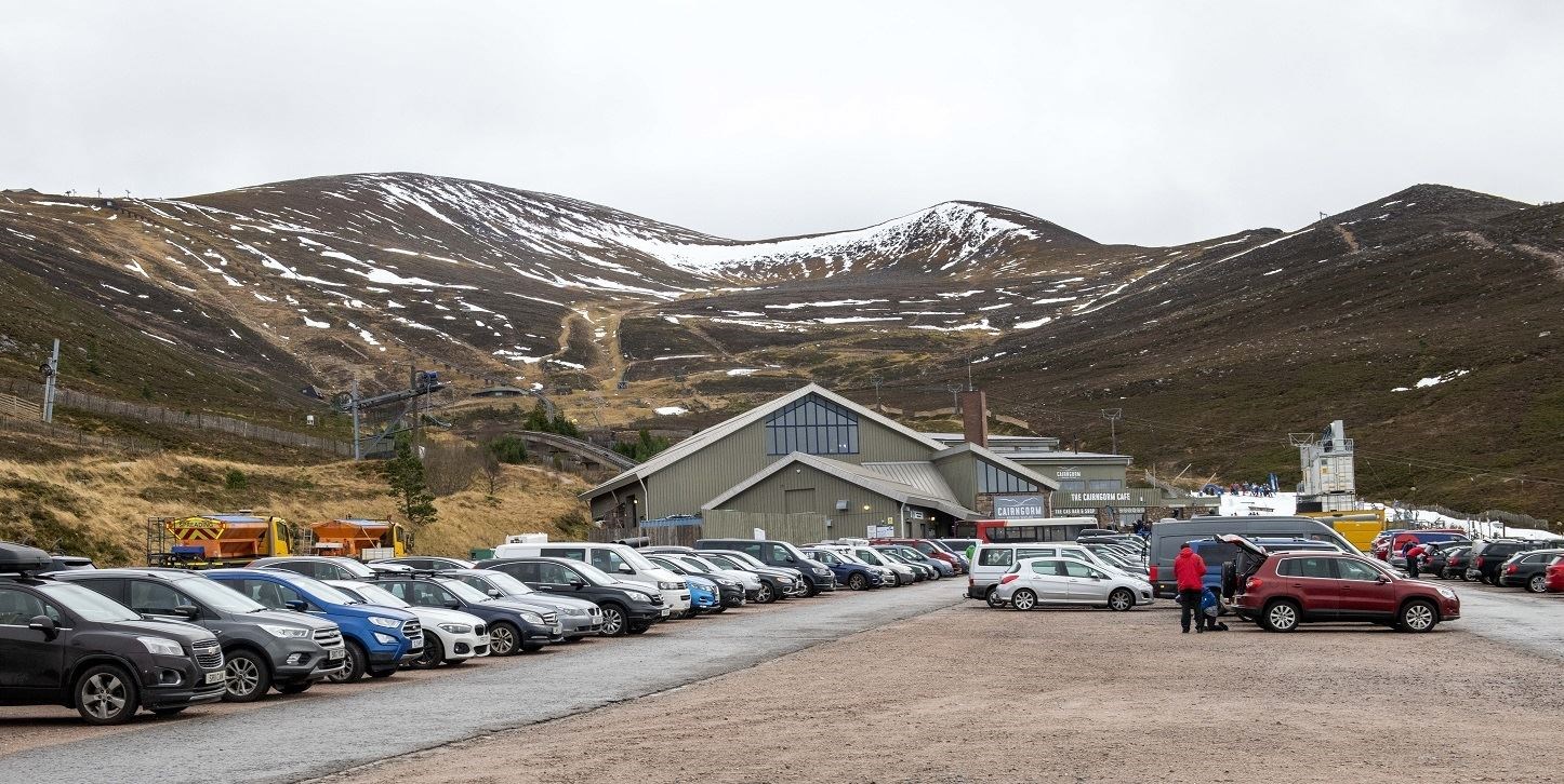 Cairngorm Mountain's Coire Cas car park. Photo: Trevor Martin/HIE