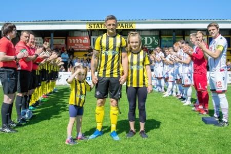 It was a family affair at Gregg Main's testimonial, with his brother Glenn playing and uncle Derek on the touchline.