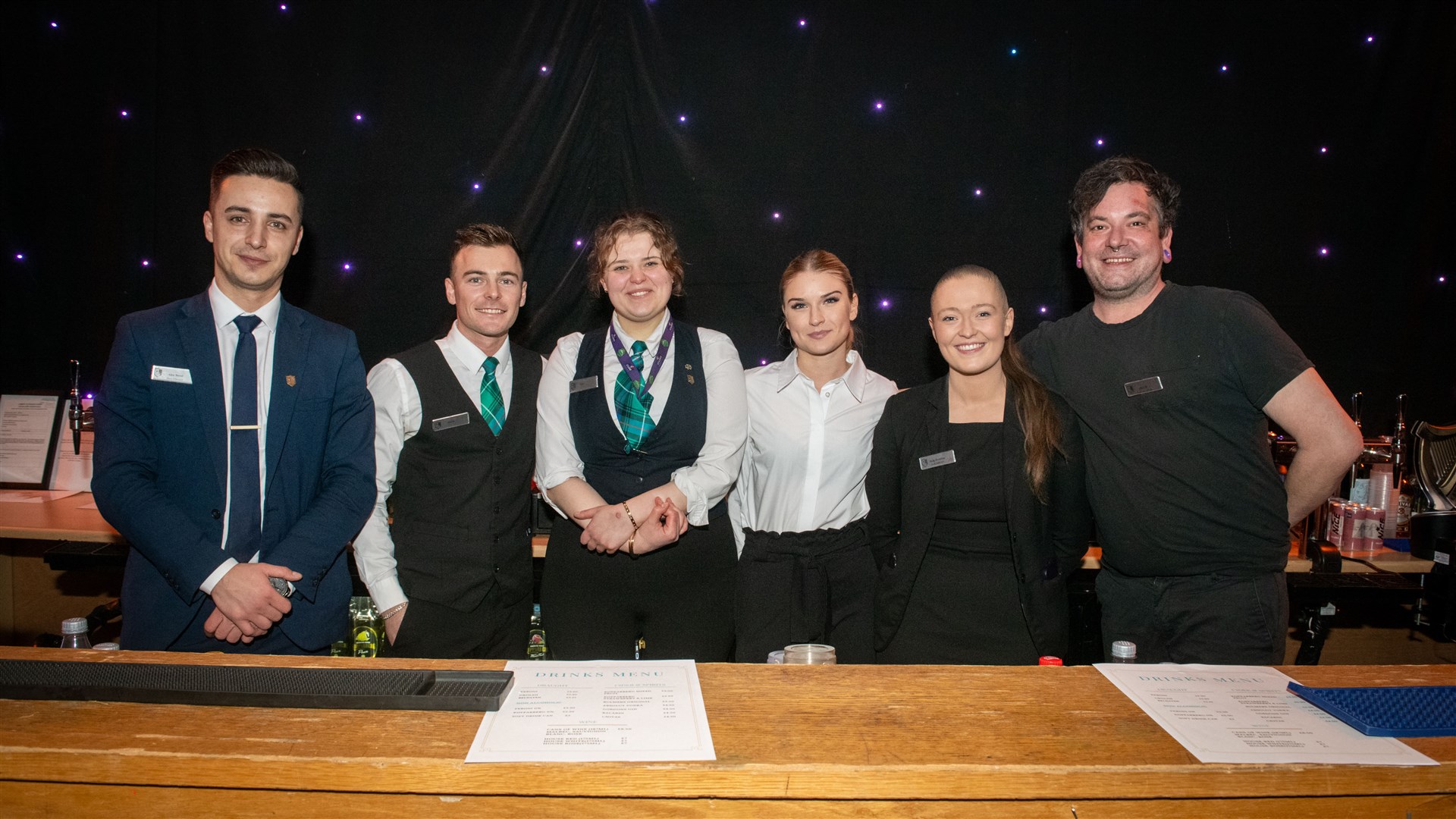 Bar staff ready for action. Picture: Callum Mackay..