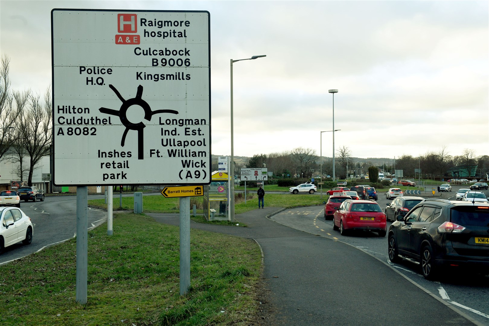 Is there an end in sight to queues of traffic at Inshes roundabout in Inverness?