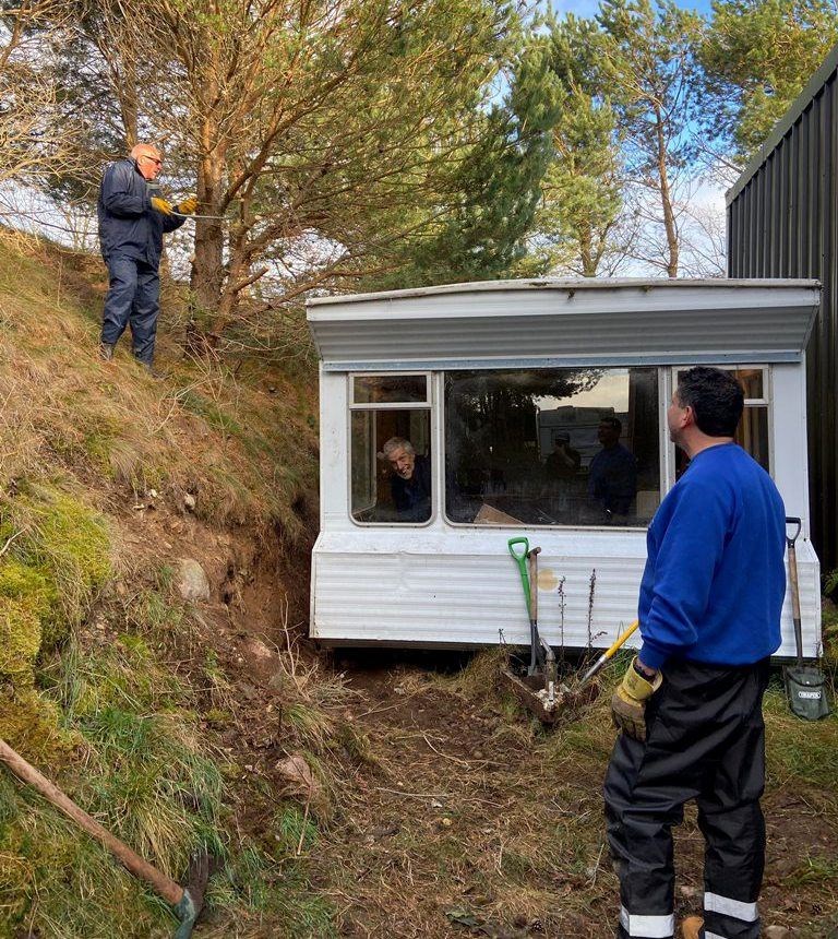 BASE ONE: The gliding club caravan awaiting its make-over