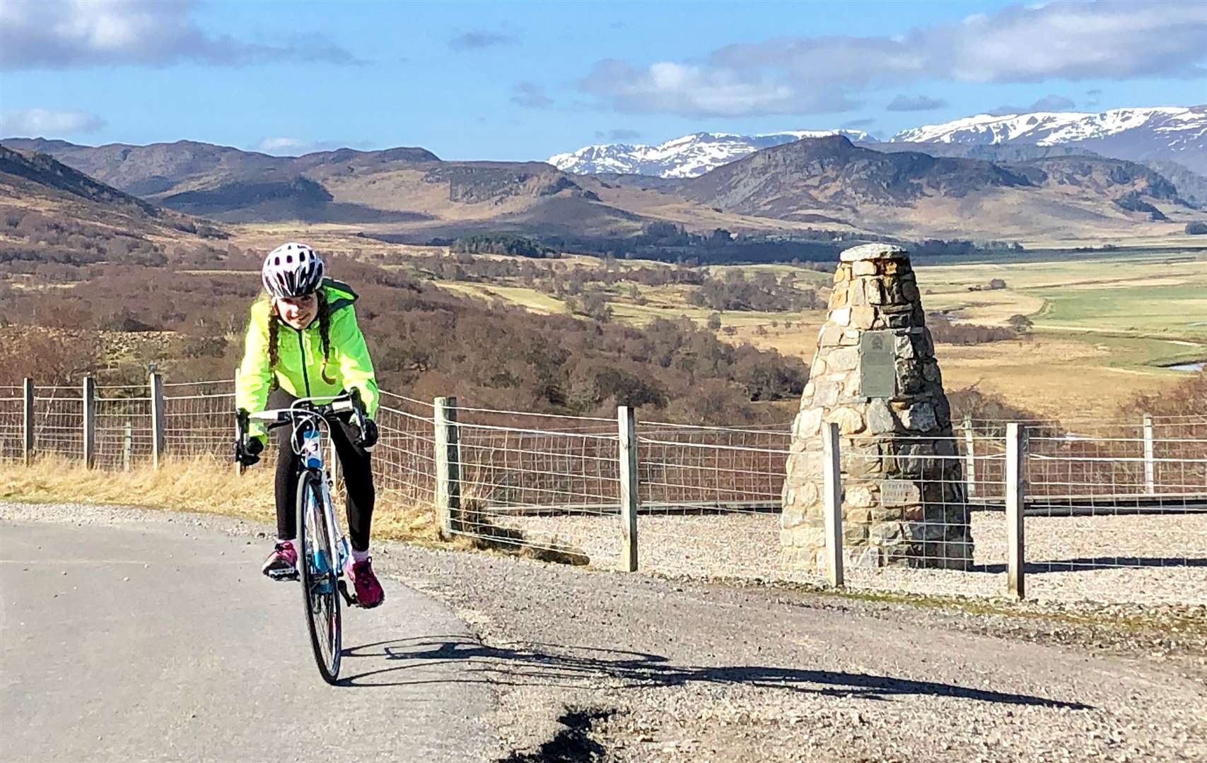 Isla is used to the hills on her bike living in Newtonmore but four days will test her to the limit.
