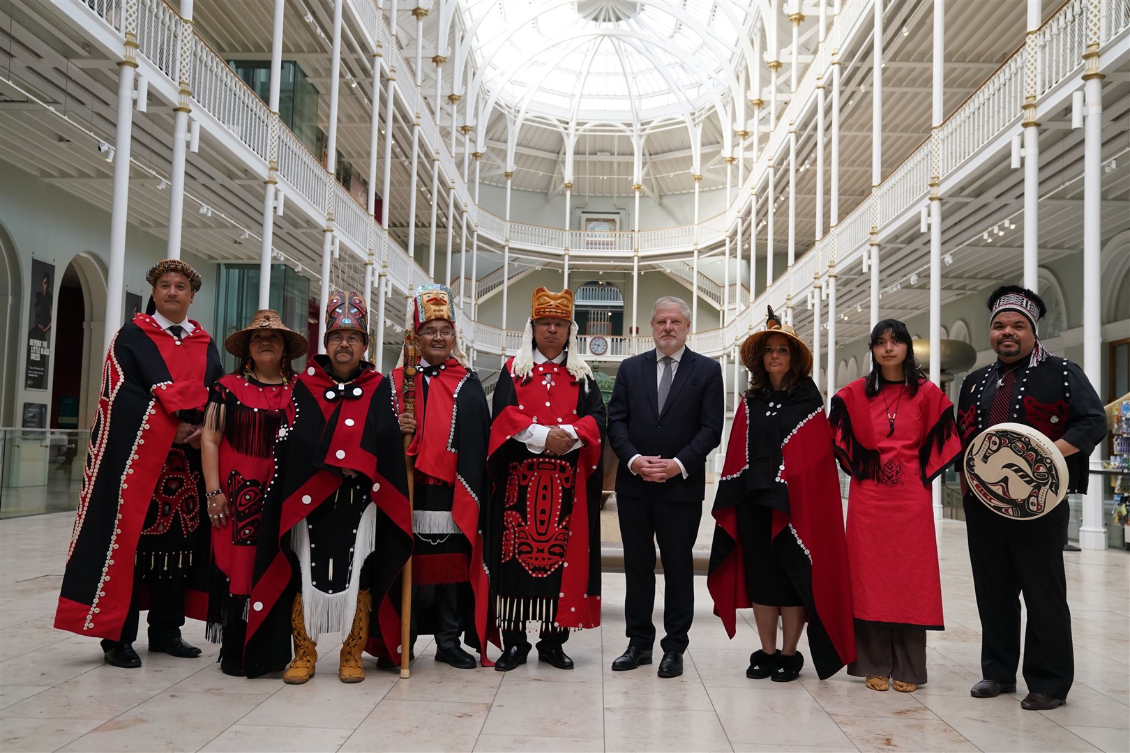 Culture Secretary Angus Robertson, fourth from left, met the delegation at the museum (Andrew Milligan/PA)