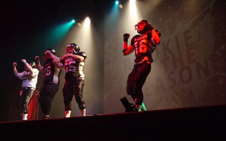 Me (number 16) on stage with some Highland Wildcats teammates at the Blitz Awards in 2010.