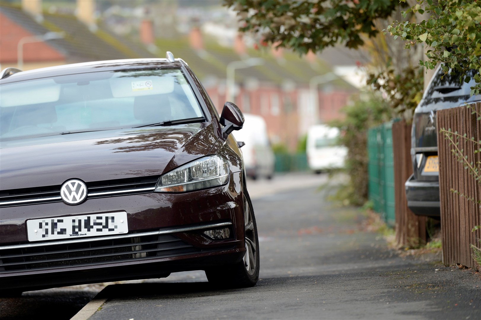 Parking on the pavement. Dalneigh. Picture: James MacKenzie..