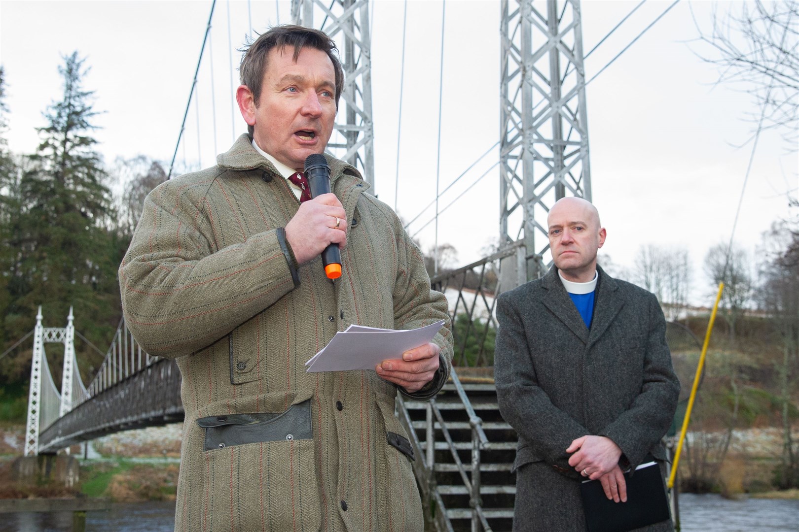 Roger Knight (left) at the opening of the River Spey angling season in 2020. Picture: Daniel Forsyth.