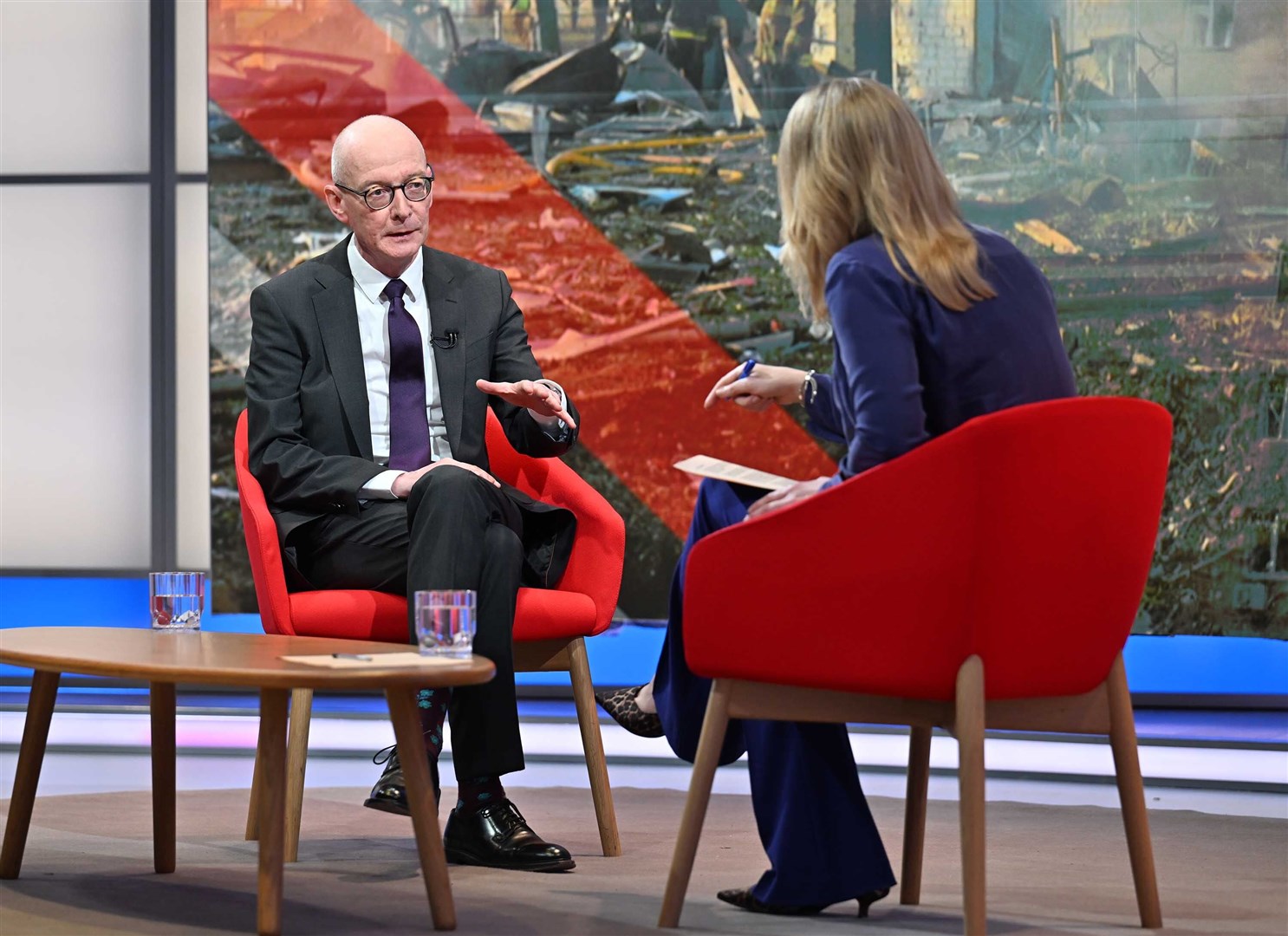 Chancellor of the Duchy of Lancaster Pat McFadden appearing on the Sunday with Laura Kuenssberg show (Jeff Overs/BBC/PA)