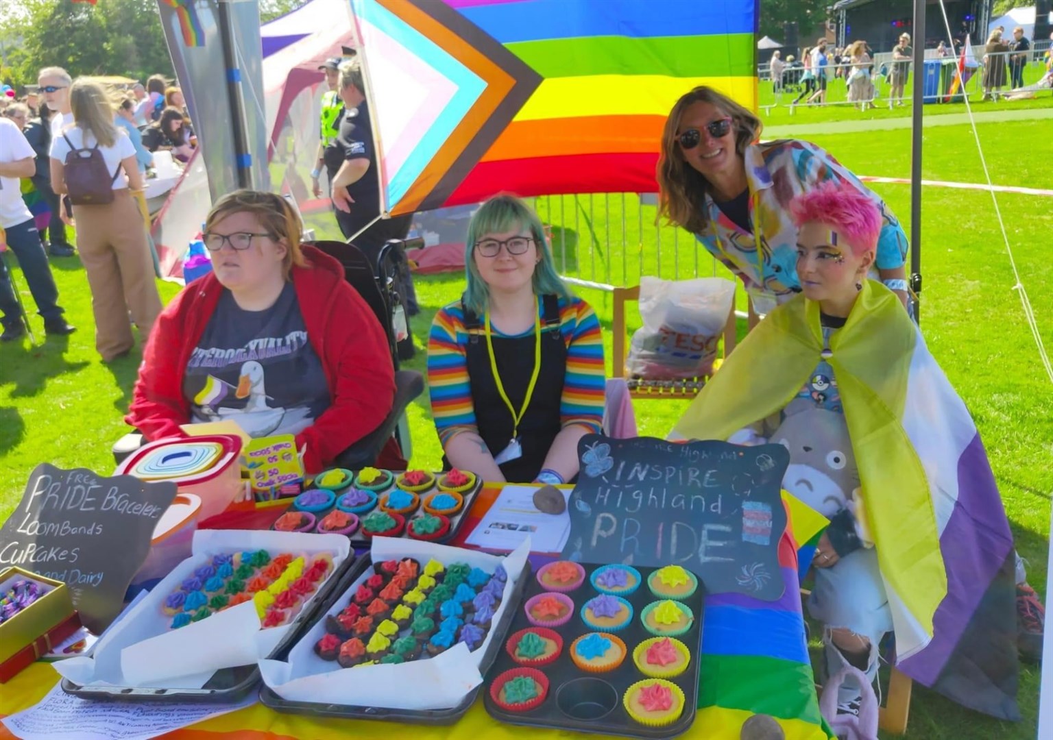 Inspire Highland's stall at Highland Pride 2023.