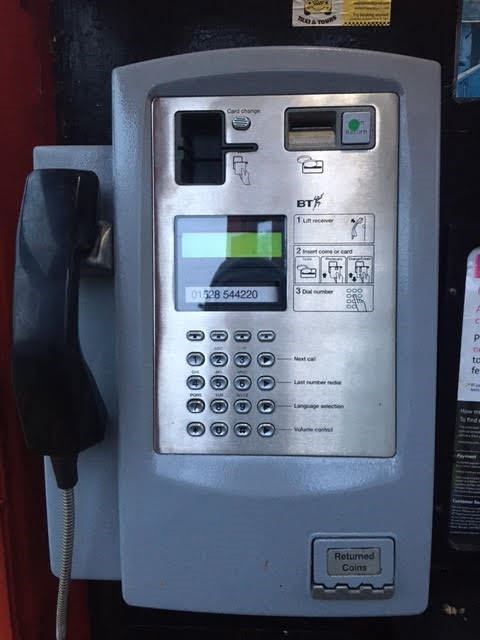 The newly installed payphone in Laggan has card facility for the first time.