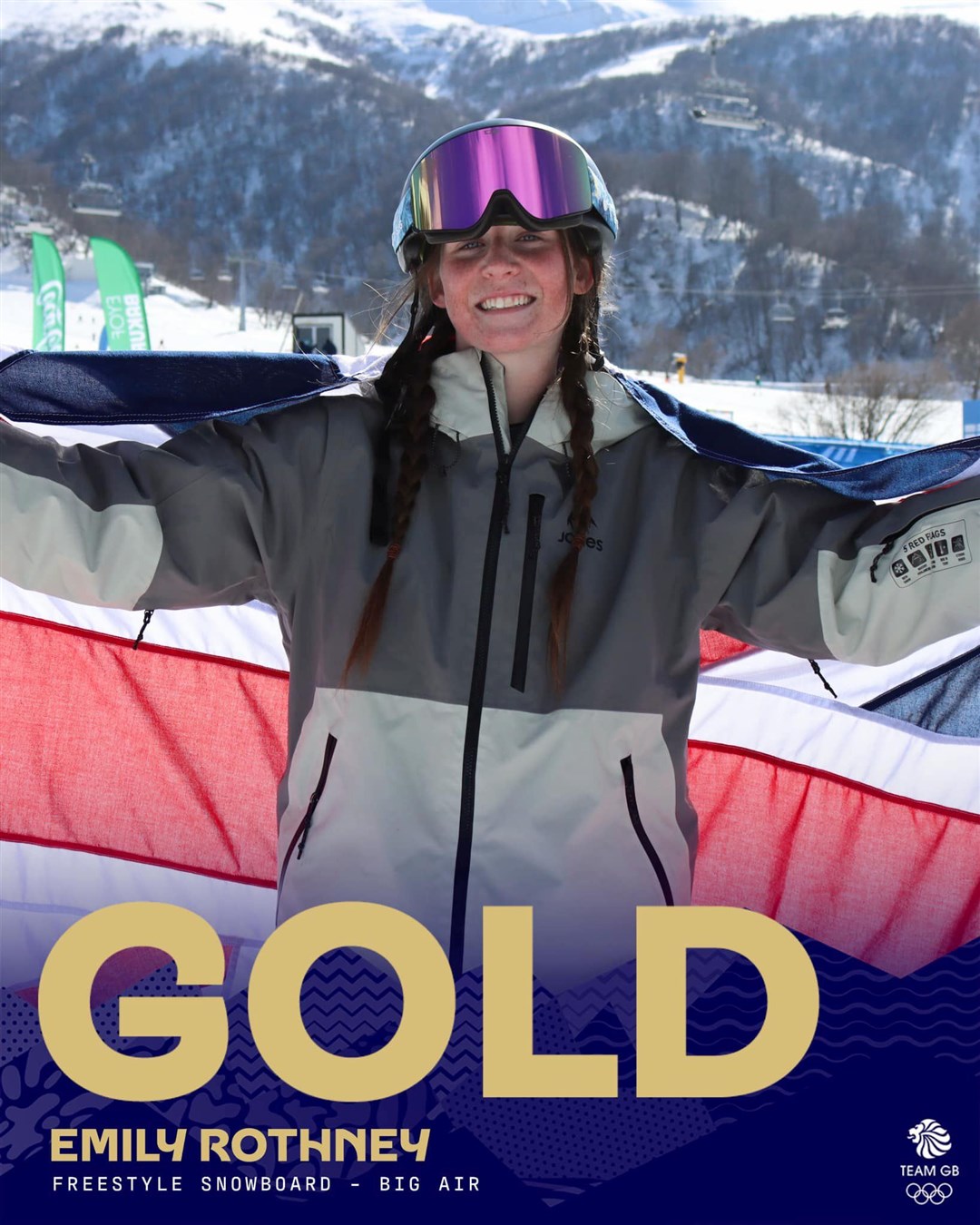 GOLDEN GIRL: Team GB's celebration of today's triumph for the Carrbridge superstar