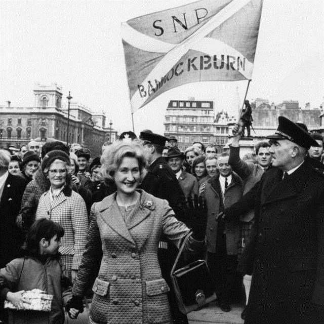 Winnie Ewing campaigning.