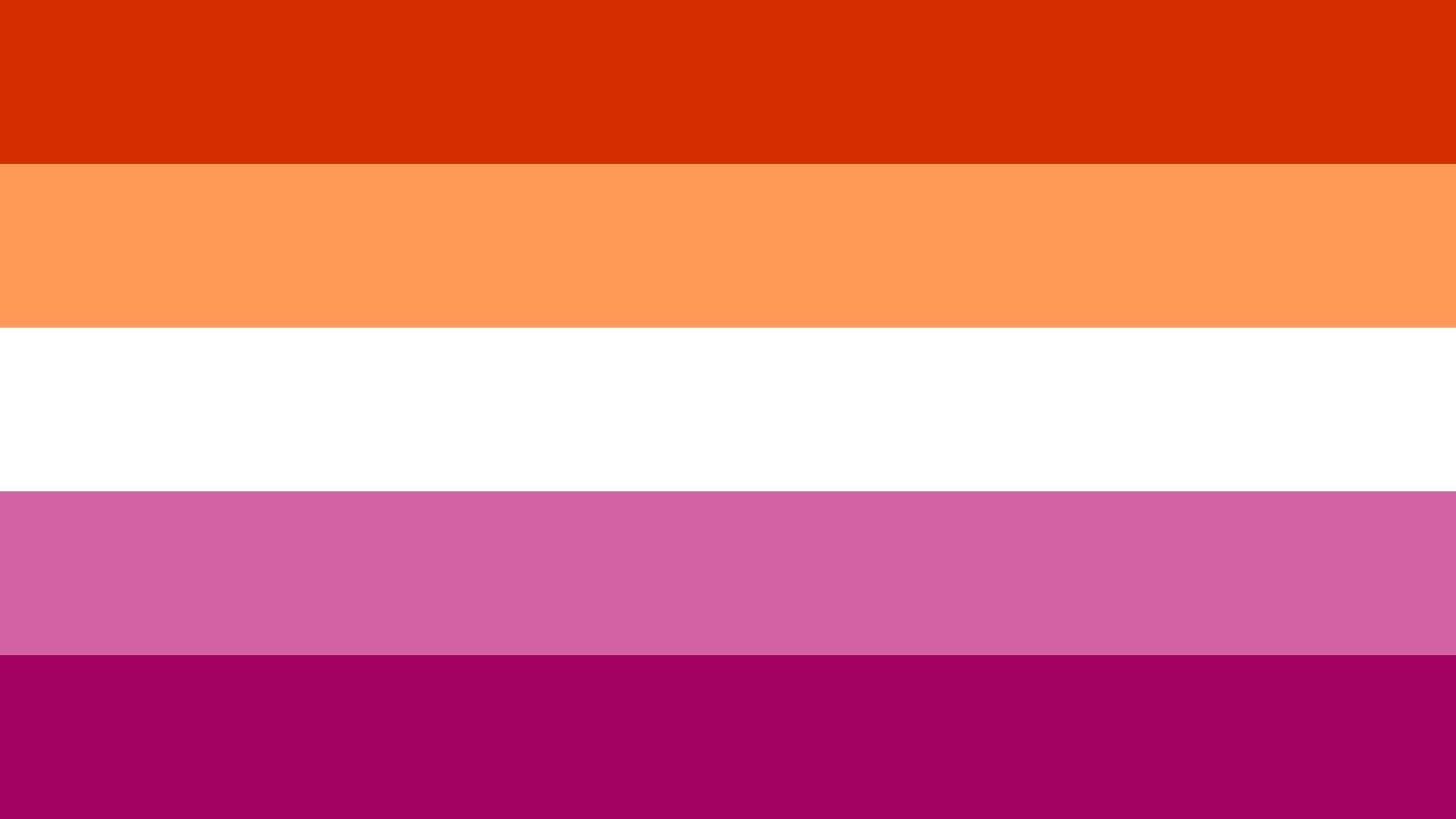 One variation of a pride flag representing lesbian women.