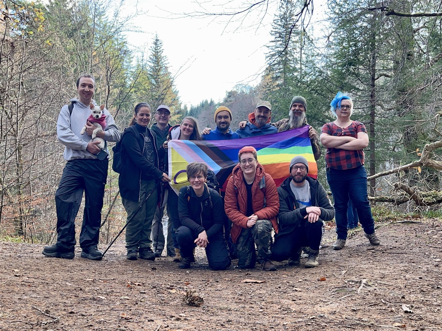 A group of Out and About in the Highlands participants on one of their walk and coffee events.