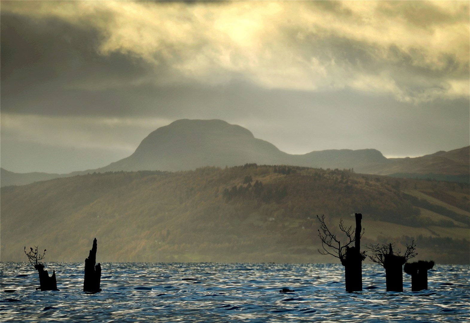 Darkening winter sky over Loch Ness.Picture: Gary Anthony..
