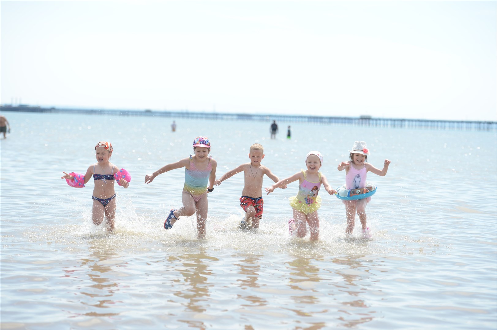 Children enjoying the good weather on the beach at Southend after lockdown restrictions were lifted (Nick Ansell/PA)
