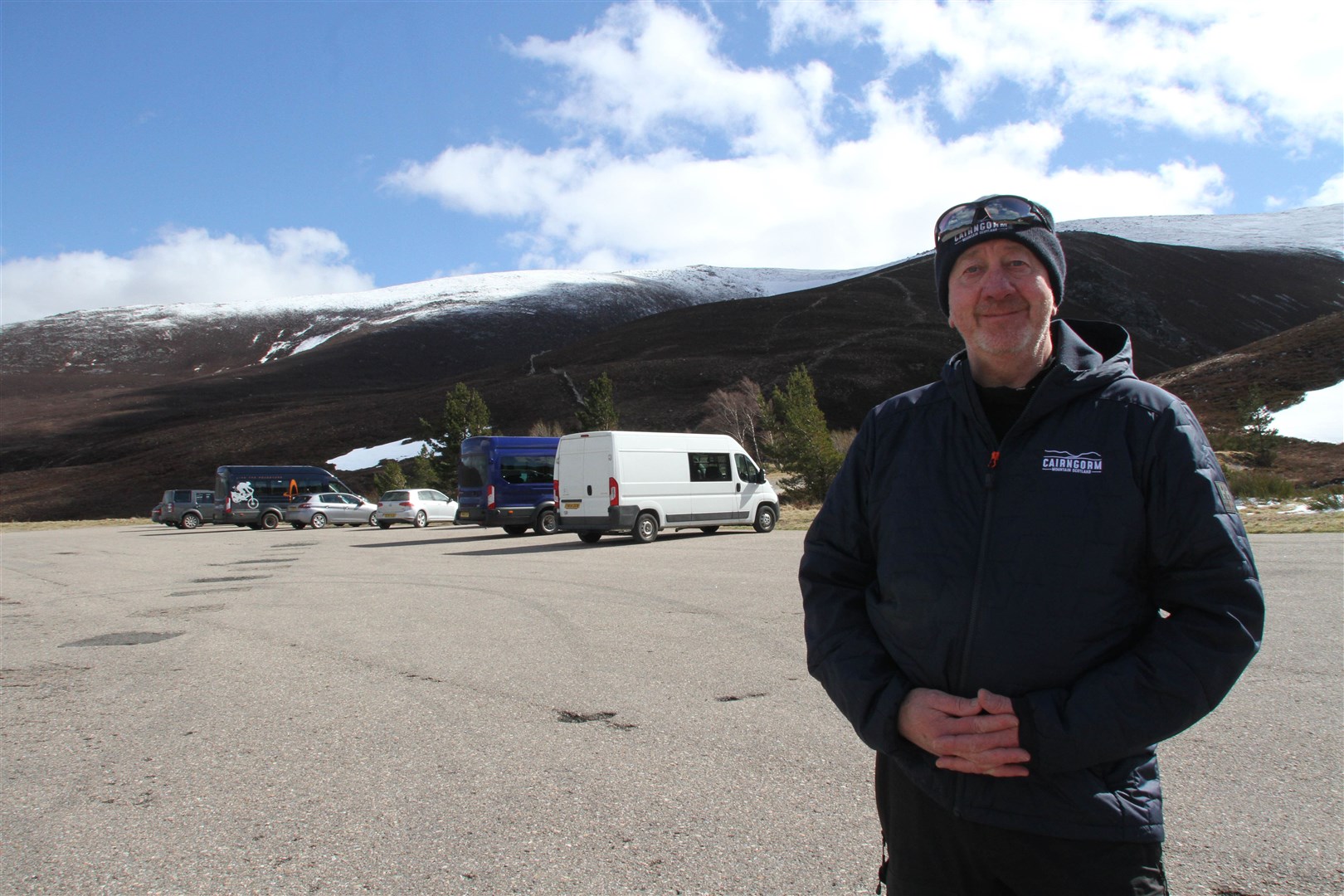 Colin Matthew, CMSL's operations manager, at the Coire na Ciste car park last month.