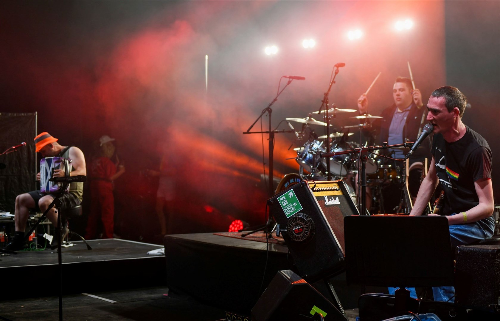 Peat & Diesel on stage.