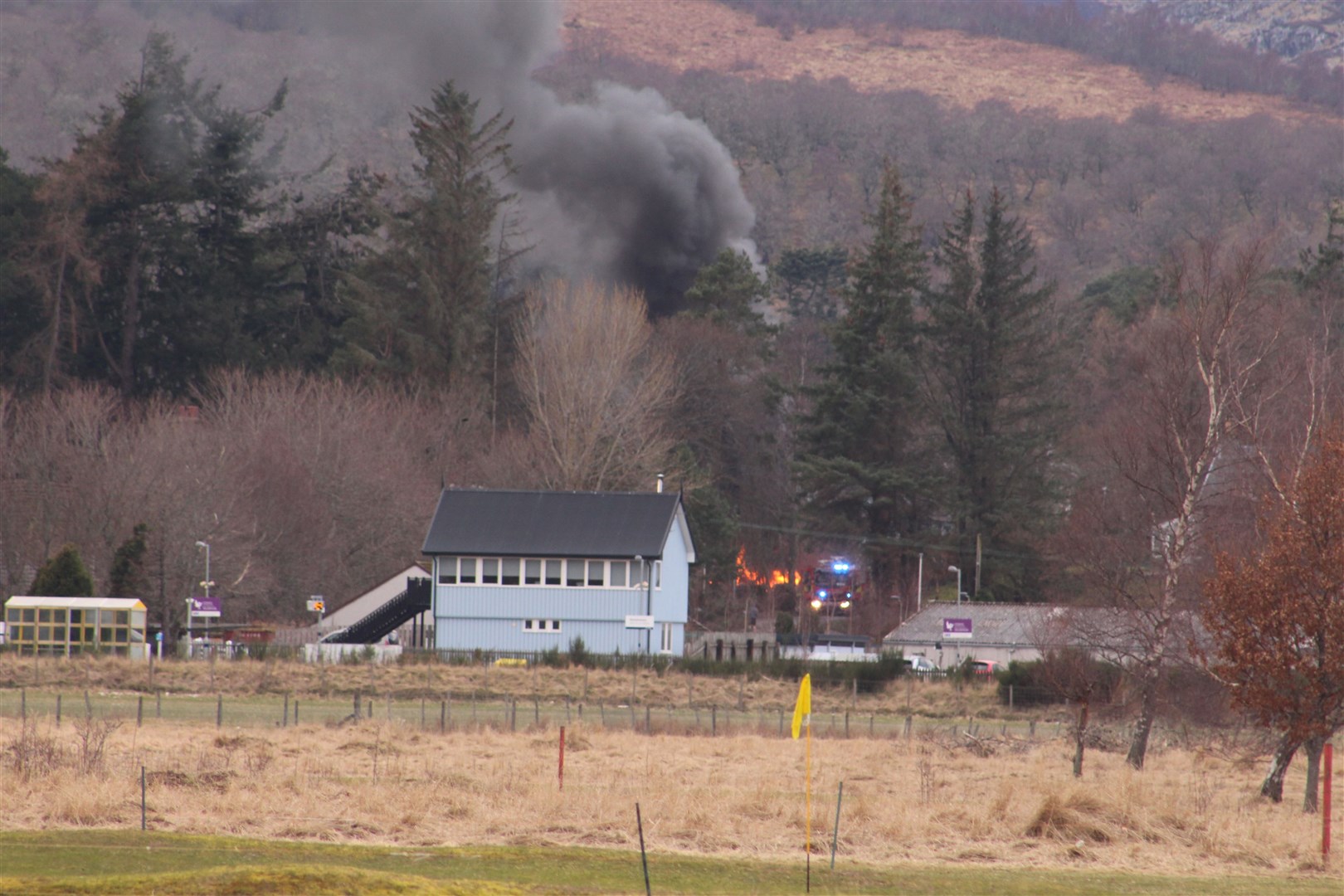 UNDER CONTROL: Fire officers from the strath soon had the blaze - in a campervan - under control.