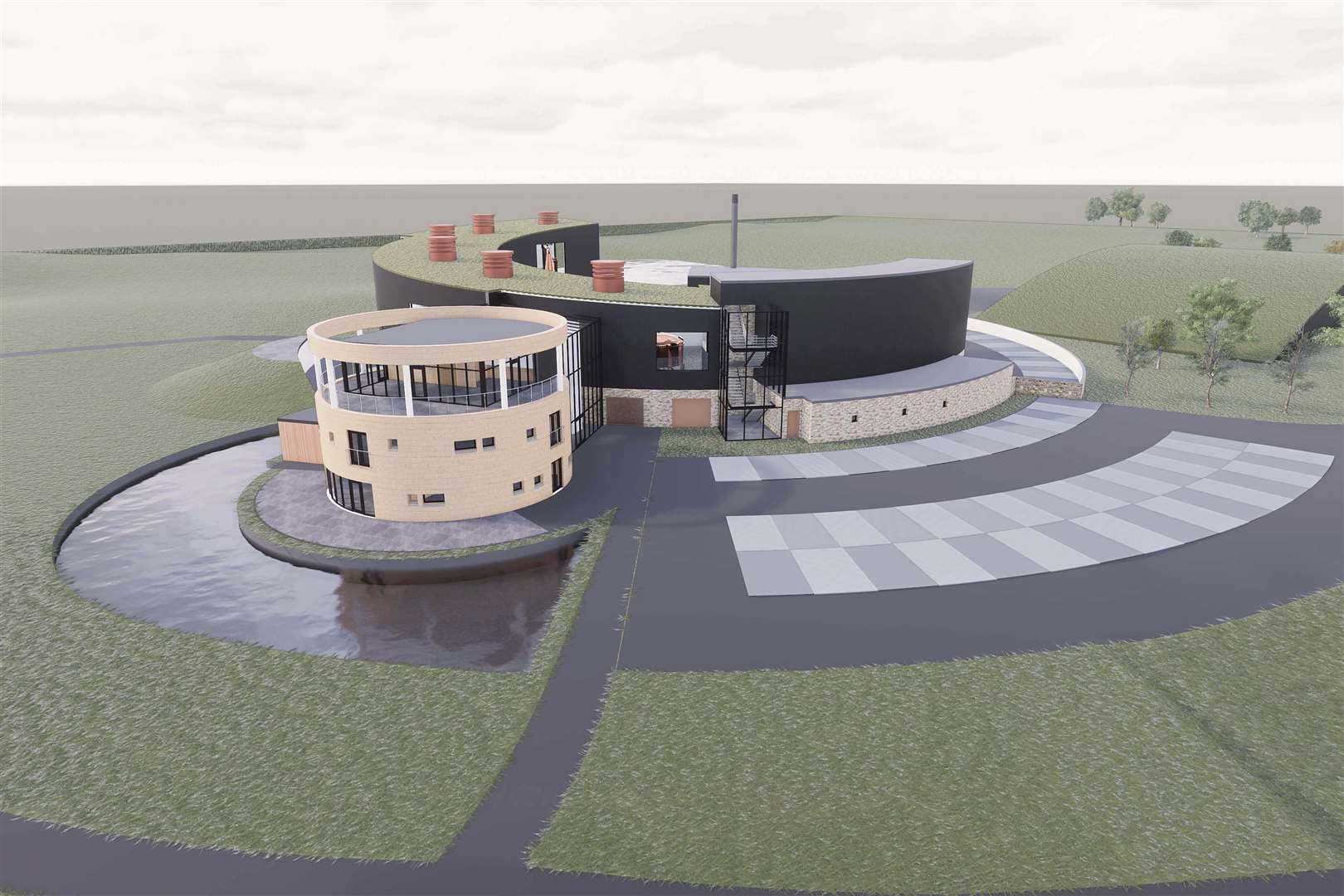 The proposed distillery at Gaich has been designed to hideaway much of the production infrastructure.
