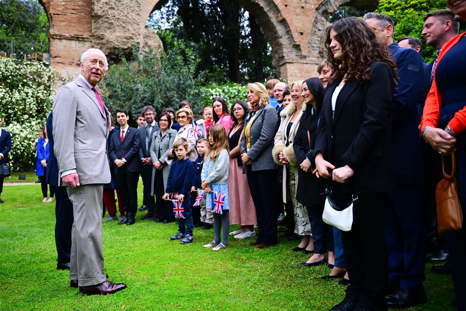 Charles heard about scientific research being carried out in relation to biodiversity, climate and human health, on the final day of his state visit to Italy (Victoria Jones/PA)