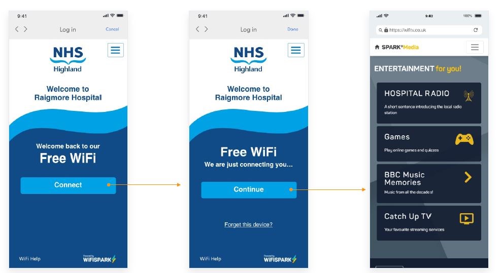 Free Wi-Fi has been introduced at five Highland hospitals